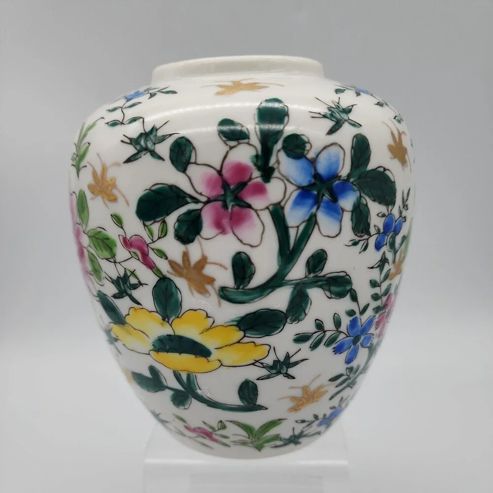 VTG Andrea by Sadek Made in Japan Vase Jardiniere Flower Gold Accents 5.5